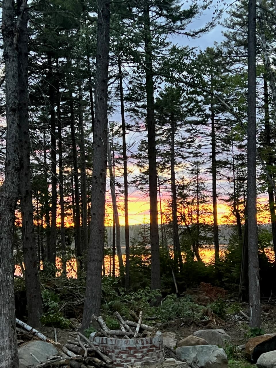 Sunset over the Maine wilderness
